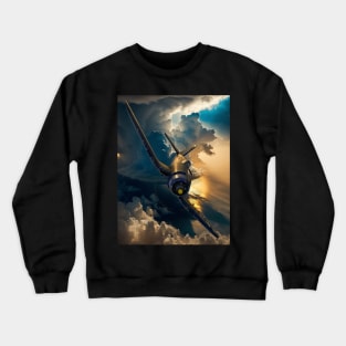 F4U Corsair in the SunSet Aircraft Art Crewneck Sweatshirt